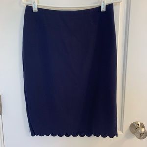 Navy blue scallop skirt